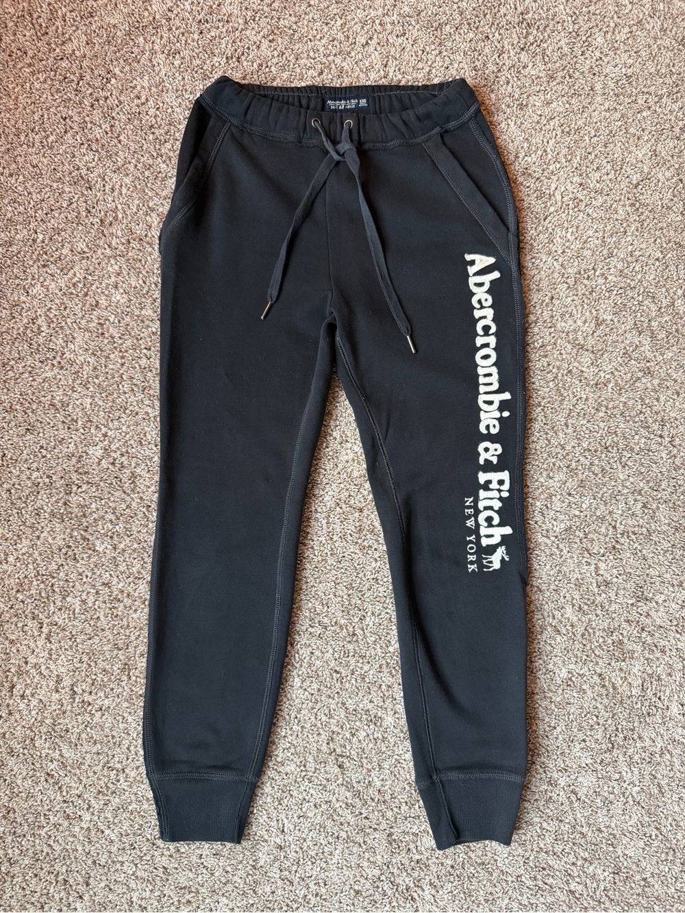 Abercrombie & Fitch Black Logo Jogger Sweatpants for Kids